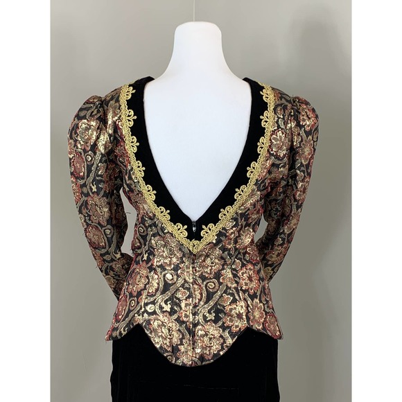 Vintage 90s Jessica McClintock VictorianGoth SteamPunk Witchy Belle Epoque Dress - Picture 6 of 11